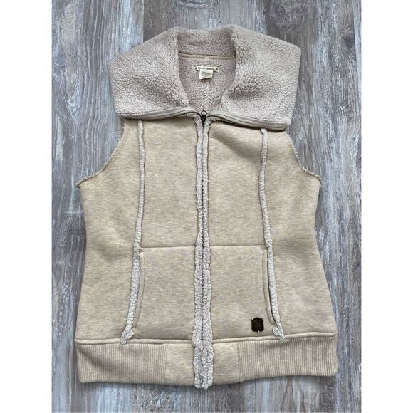 Ruff Hewn Vest Full Zip Beige Tan Women’s Size Small - Picture 1 of 7